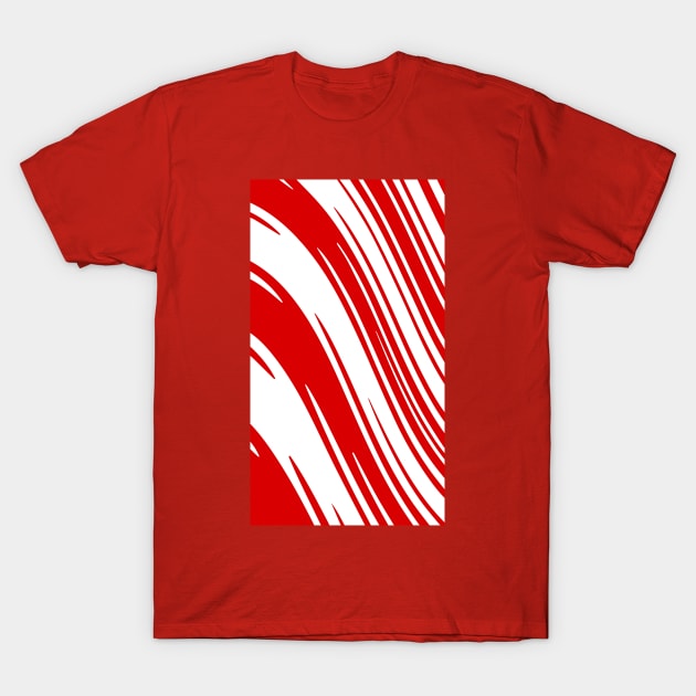 Candy Cane Christmas Red and White Stripes Abstract Pattern Design T-Shirt by love-fi